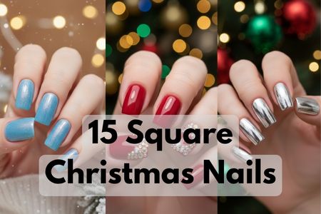 Square Christmas Nails 2025