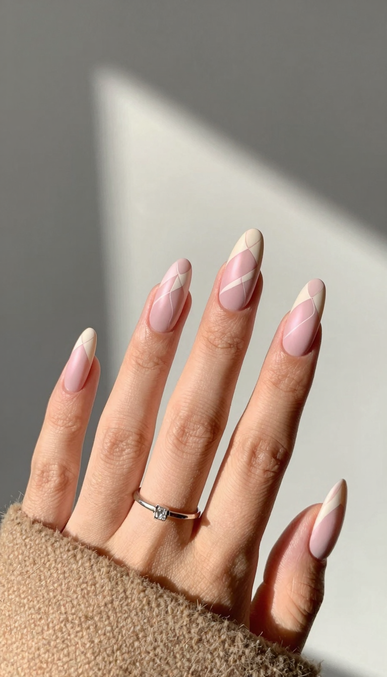 Ballet Pink Coffin with Negative Space Veining