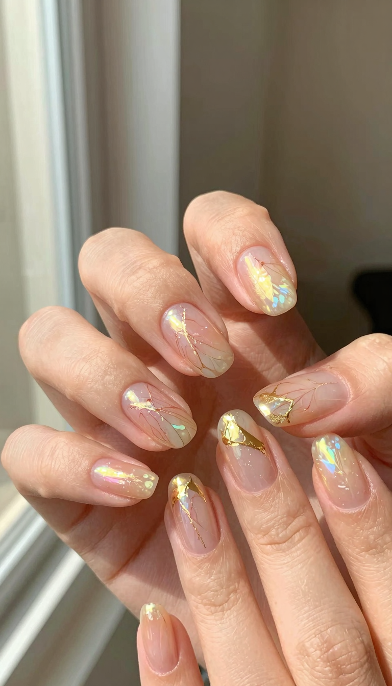 Champagne Opal Ballerina with Foil Accent