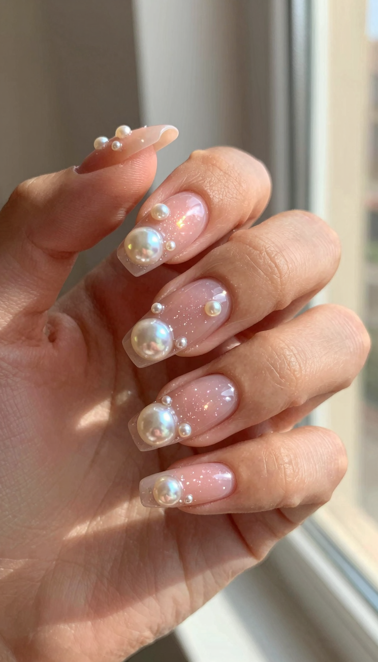 Dusty Rose Jelly with Embedded Pearls