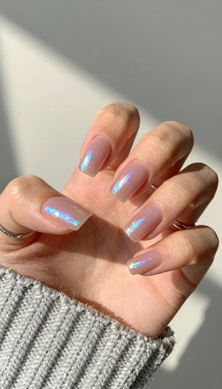 Holographic Rose Quartz Shimmer