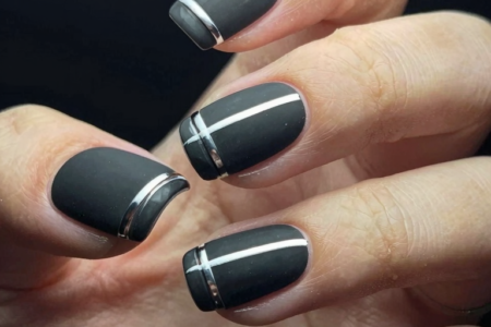 Jet Black with Minimalist Silver Stripe