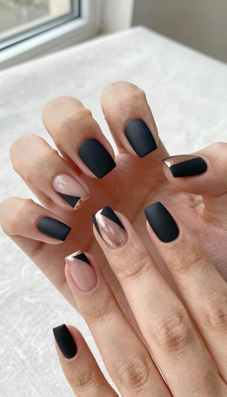 Minimalist Black with Rose Gold Negative Space