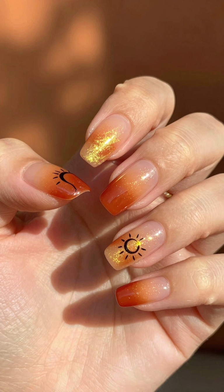 Warm Terracotta Sunset Gradient with Gold